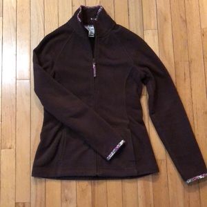 Lilly Pulitzer brown, full-zip fleece jacket